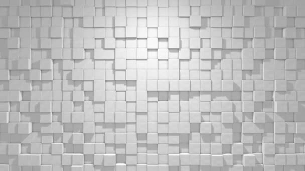 Fond Géométrique Cubique Abstrait Texture Minimale Blanche Animation Boucle Seamless — Video