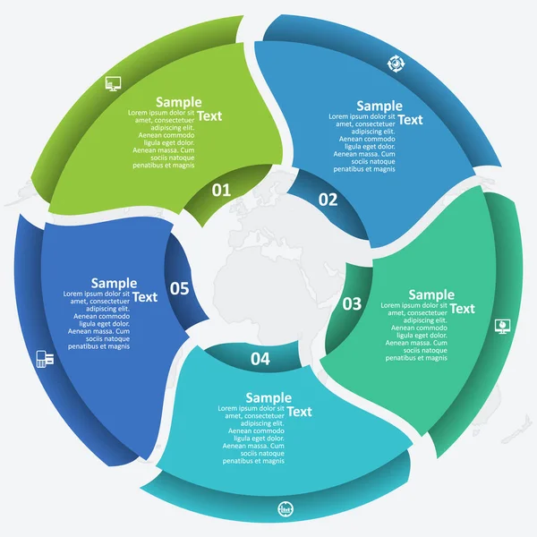 Vektor Abstrakte Papier Infografik Elemente Zirkuläre Infografiken — Stockvektor