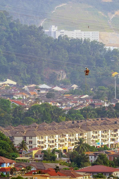 Kuala Lumpur Malaysia 2Nd August 2019 Workers Working Power Pole — Stock Photo, Image