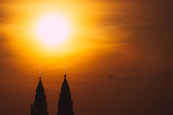 Vista Majestuosa Puesta Sol Sobre Ciudad Kuala Lumpur Malasia —  Fotos de Stock
