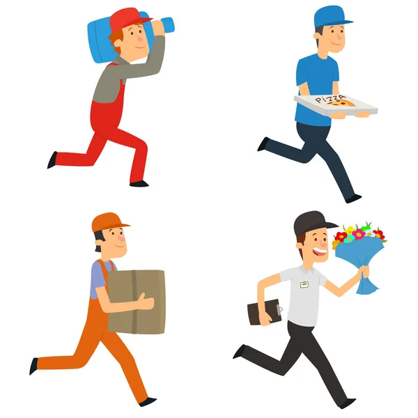 Delivery Man Fast Delivery Courier Vector Illustration — Stock Vector