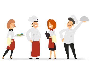 Restoran personeli karakter tasarımı.