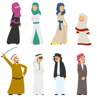 Arap kişi beyaz arka plan üzerinde izole Ulusal kostümleri.