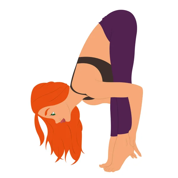 Ung kvinna som gör yoga — Stock vektor