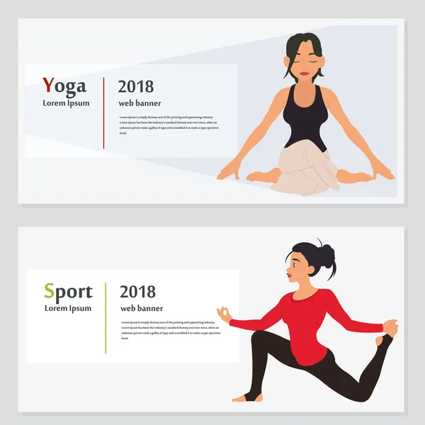 Yoga banner collection. — Stock vektor