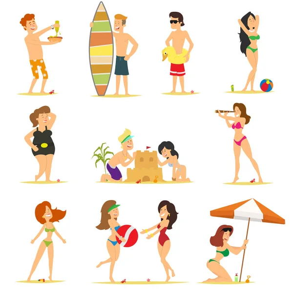 Genç insanlar sahilde rahatlatıcı.