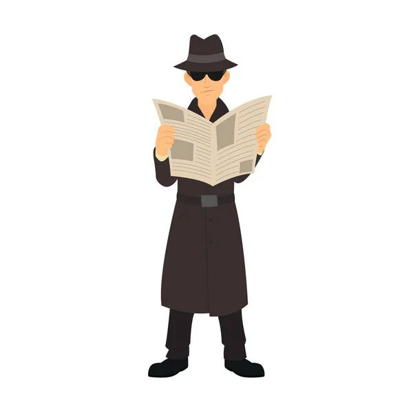 Detective Voert Geheime Surveillance Vectorillustratie — Stockvector