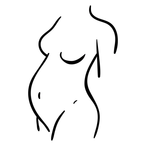 Zwarte Contour Illustratie Van Zwangere Vrouw Pictogram Healty Lifestyle Lijn — Stockvector