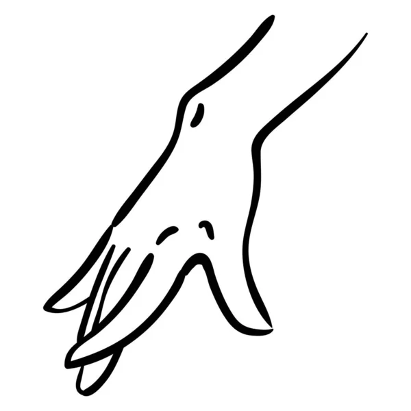 Svart Linje Kontur Illustration Mänsklig Hand Minimalistisk Ikon — Stock vektor