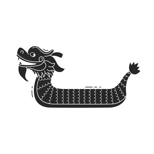 Dragon Boat Festival Vectorillustratie Stripfiguur Van Ruggegraten Draak Witte Achtergrond — Stockvector