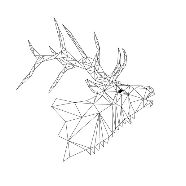 Геометрическое Оленье Знамя Абстрактный Контур Многоугольного Животного Изолированный Треугольный Олень — стоковый вектор