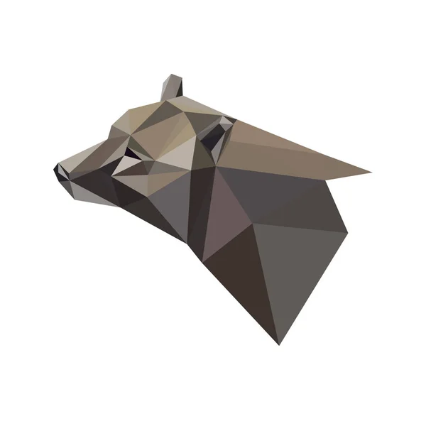Γεωμετρική Low Poly Αρκούδα Πανό Αφηρημένη Πολυγωνικό Ζώο Απομονωμένη Τρίγωνο — Διανυσματικό Αρχείο