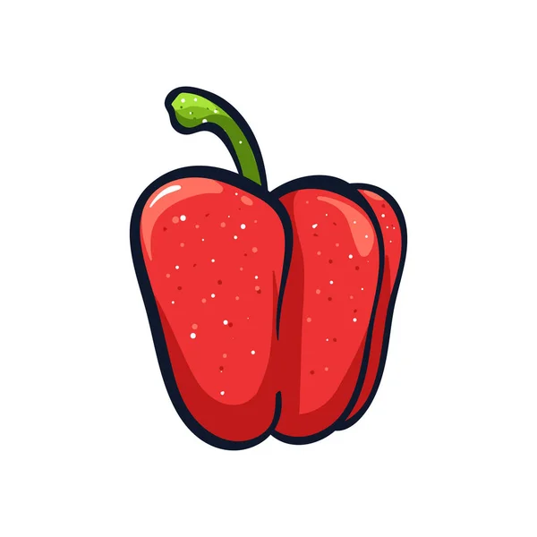 Vector Mão Desenhada Ilustração Peper Vermelho Ícone Desenho Animado Coloful — Vetor de Stock