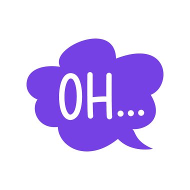 El vektör kabarcıkları metin ile çekilmiş. İleti simgeleri, beyaz arka plan üzerinde konuşma doğrudan. Oh mavi...