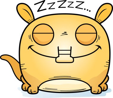 Bir şekerleme alarak küçük bir yaban domuzu çizgi film gösterimi.