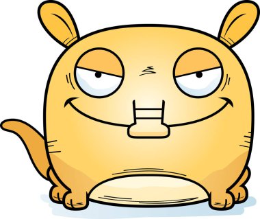 Dolambaçlı bir ifade ile küçük bir yaban domuzu çizgi film gösterimi.