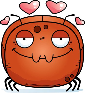 Bir karınca aşık bir karikatür çizimi.