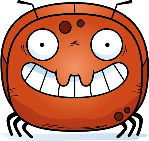 一只蚂蚁看起来非常快乐的卡通插图 — 图库矢量图片