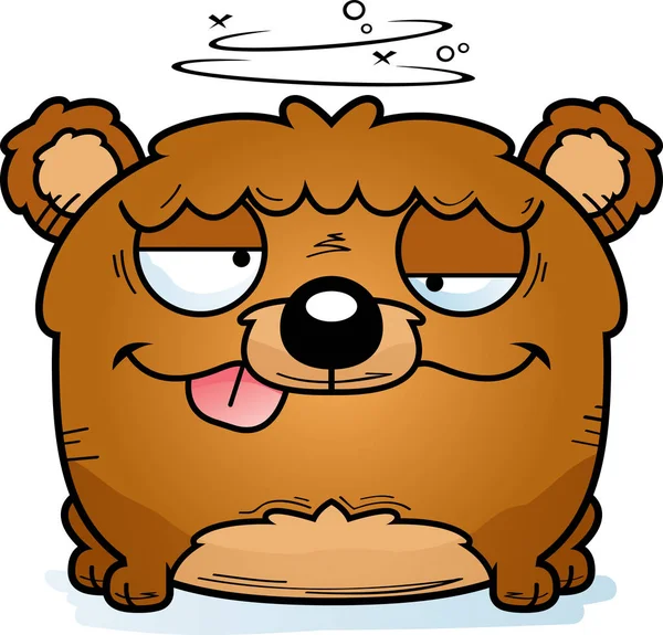 Карикатура Медвежонка Глупым Выражением Лица — стоковый вектор