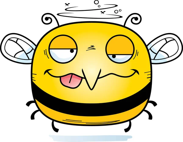 Eine Zeichentrickdarstellung Einer Biene Die Betrunken Aussieht — Stockvektor