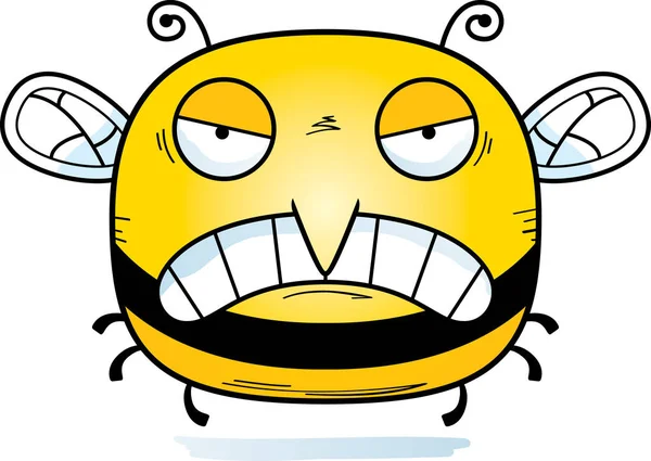 Карикатура Пчелу Выглядящую Злой — стоковый вектор