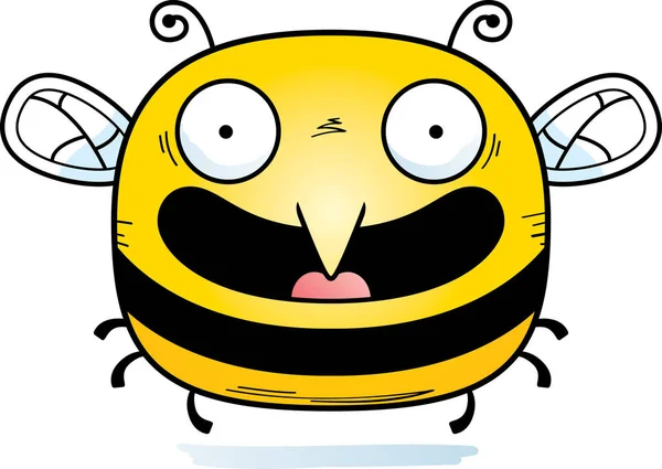 Una Ilustración Dibujos Animados Una Abeja Sonriendo — Vector de stock