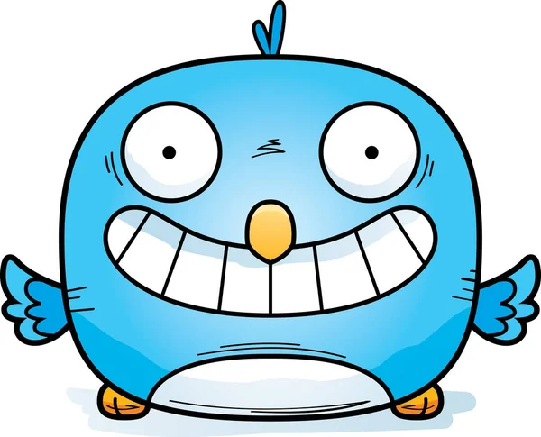 Cartoon Illustration Bluebird Looking Happy — Stock Vector