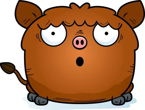 Cartoon Illustration Boar Looking Surprised — Stock Vector