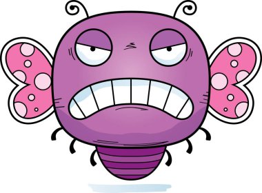 Kızgın arıyorsunuz bir kelebek bir karikatür çizimi.