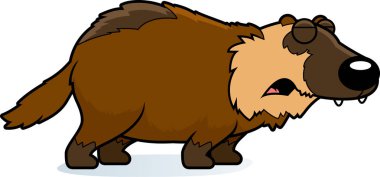 İnleyen bir wolverine çizgi film gösterimi.