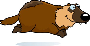 Gülümseyen ve çalışan bir wolverine çizgi film gösterimi.