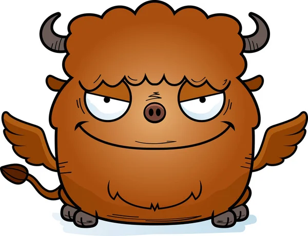 Ilustracja Kreskówka Zła Właśnie Buffalo Skrzydła — Wektor stockowy