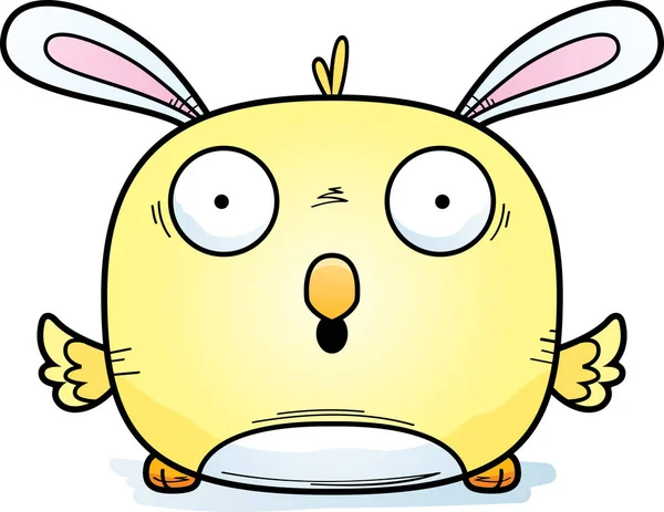 复活节兔子鸡展望惊讶的卡通插图 — 图库矢量图片