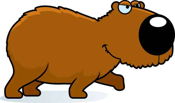 Ένα Καρτούν Εικονογράφηση Από Μια Καταδίωξη Capybara — Διανυσματικό Αρχείο
