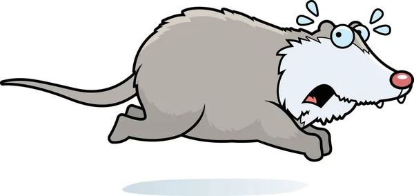 Cartoon Illustration Opossum Running Away — Stock Vector