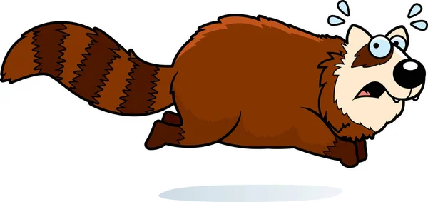 Cartone Animato Illustrazione Panda Rosso Fuga — Vettoriale Stock