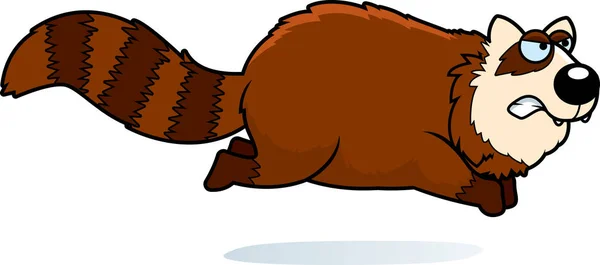 Cartone Animato Illustrazione Panda Rosso Arrabbiato Esecuzione — Vettoriale Stock
