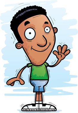Sallayarak bir zenci bir karikatür çizimi.