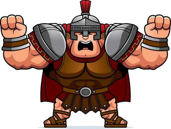 Cartoon Illustration Roman Centurion Looking Angry — Stock Vector
