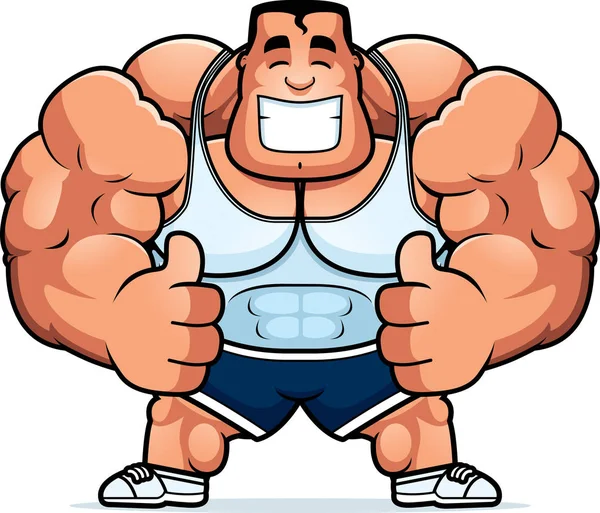 Cartoon Illustration Personal Trainer Thumbs — Stock Vector