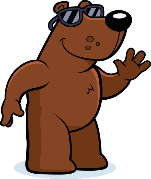 Cartoon Illustration Bear Wearing Sunglasses — Stock Vector