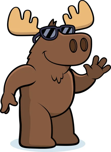 Cartoon Illustration Moose Wearing Sunglasses — Stock Vector