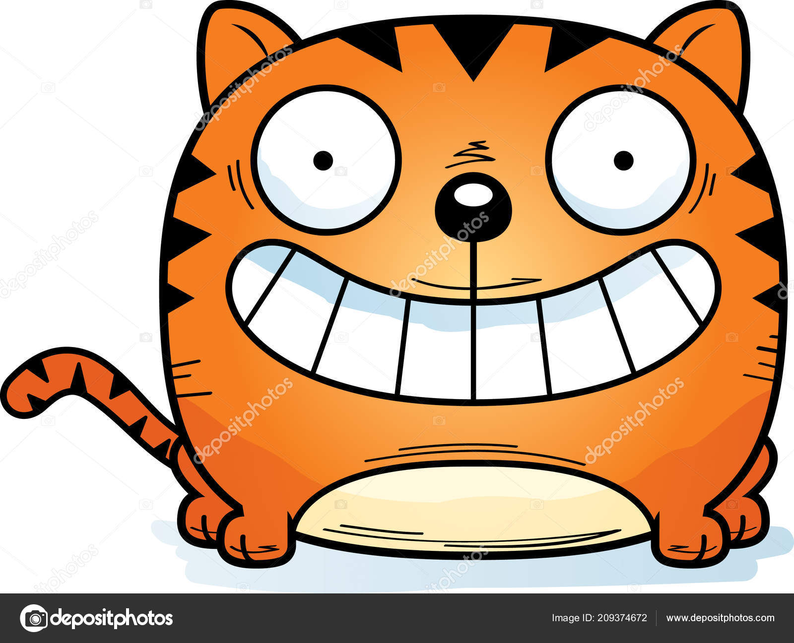 smiling cartoon cat