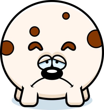 Üzülmüş bir köpek çizgi film gösterimi.