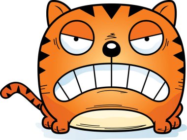 Bir kedi deli seyir çizgi film gösterimi.