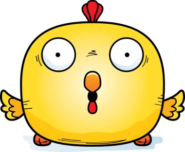 Sürpriz arıyor bir tavuk bir karikatür çizimi.