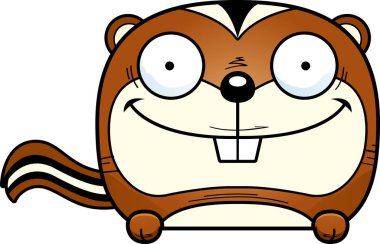 Bir nesnenin üzerine bakmak bir sincap bir karikatür çizimi.