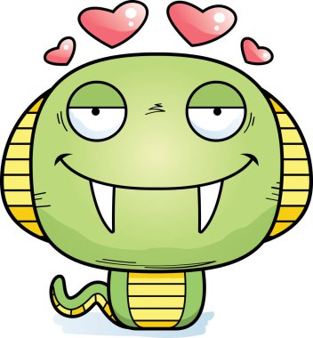 Aşık bir kobra çizgi film gösterimi.