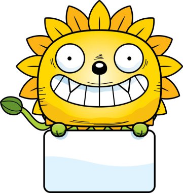 Beyaz işareti olan karahindiba aslan çizgi film gösterimi.