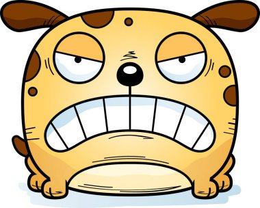 Çılgın görünümlü bir köpek çizgi film gösterimi.